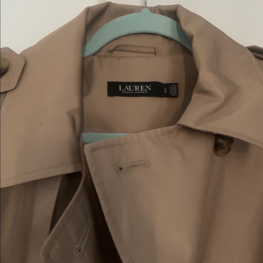 Lauren Ralph Lauren Double-Breasted Brown Trench Coat - Picture 2 of 4